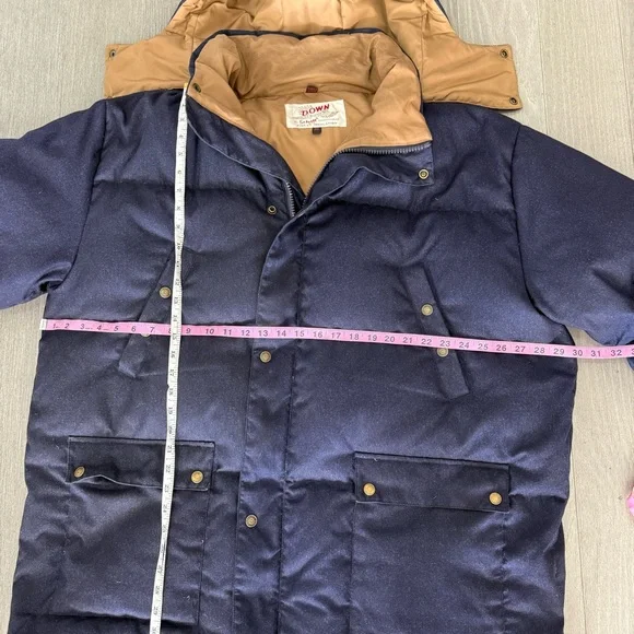 Schott NYC Down Filled Hooded Puffer Parka Jacket Men's Navy Size 3XL 9040D - Picture 14 of 16